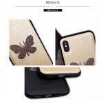 Wholesale iPhone 8 Plus / 7 Plus Glitter Butterfly Fashion PU Leather Case (Champagne Gold)